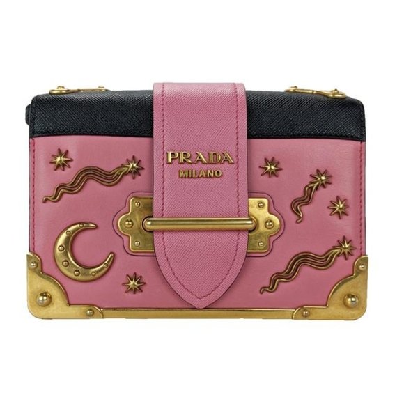 Prada Handbags - Prada Cahier Pink Moon Stars Astrology Small Bag